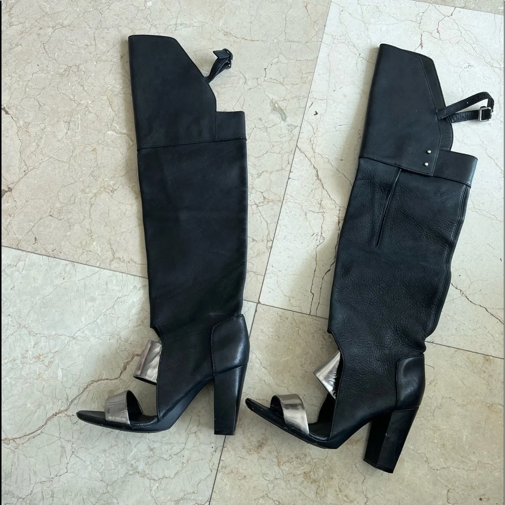 3.1 Phillip Lim Over The Knee Ora Open Toe Boots